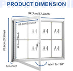 SWANCROWN Enclosed Bulletin Board Grey Felt Displays Boards Weather Resistant Wall Mounted Notice Case,37x28inches