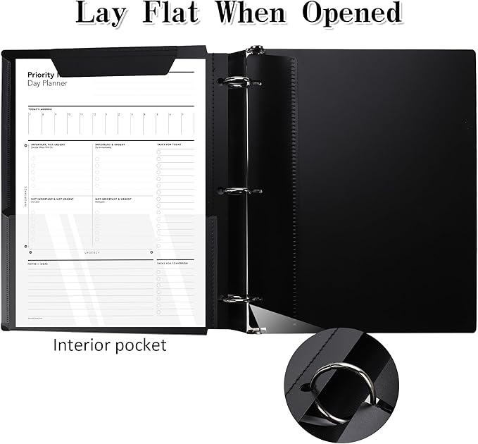 Tashkummy 360° Pivotable 3 Ring Binder, Upgraded Foldable Binders 1 inch 6 Pack, Thin Small Three Ring Binder Fits 8.5" x 11", for Home, School and Office Binders Supplies - 6 Assorted Color