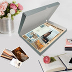 Lineco Folio Storage Box, Clamshell Design with Metal Edge. 13.5x19.5x1.75 Inches, Archival Boxboard, Preserve Photos, Cards, Magazines, Documents, Art, Ephemera, Family Records, Gray, Pack of 1