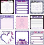 Lovarywow Domestic Violence Awareness Sticky Notes Gifts, 9 Pack Domestic Violence Prevention Month Notepads 3x3 Inch, Purple Ribbon Post Memo Pads Office School Supplies for Men Women (450 Sheets)