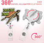 Aoryalps Turtle Time Retractable Badge Reel Holder Retractable with ID Clip for Nurse Nursing Name Tag Card Nursing Student Teacher Doctor Medical Assistant Work Office Clip-Gifts for Nurse