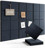 Fluxynara Felt Bulletin Board Tiles -28"x18" Cork Board Alternative for Office Decor, Push Pin Board Wall Organizer 6-Pack-Navy Blue