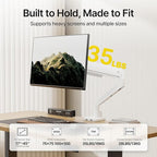 monTEK Single Monitor Arm with USB for Max 45 Inch Ultrawide Screens Adjustable Monitor Desk Mount Holds 35 Lbs Cable Management with C Clamp/Grommet Desk Mount, VESA 75/100mm, MA1007UCWH
