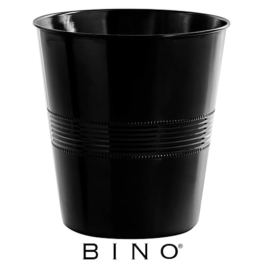 BINO Metal Waste Basket for Home, Office, Bathroom, Dorm, Kitchen and More | Trash Can Bin for Bedroom | Desk Trash Can | Home Essentials