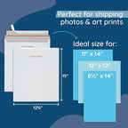 Blue Summit 25 Pack 12.75x15 Rigid Mailers, Cardboard Envelopes, Do Not Bend Photo Mailers, Cardboard Envelopes for cards, For Paper Document, Pictures, and Magazine