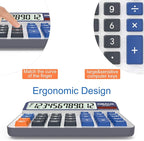 Desktop Calculator Extra Large 5-Inch LCD Display 12-Digit Big Number Accounting Calculator with Giant Response Button, Battery & Solar Powered, Perfect for Office Business Home Daily Use(6815-2pcs)