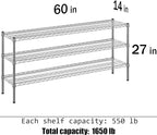 Regal Altair 14" Deep x 60" Wide x 27" Height Wire Shelving Kit | 3-Tier | NSF Commercial Storage Rack Unit