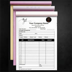 Custom Invoice Book in 3-Part /2-Part Receipt Book with Carbon Copies Personalized Carbonless Service Invoice Form Books Sales Order Book with Company Name Logo Address,C2-Thank You Receipt
