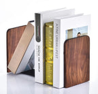 VIVTOB Book Ends, Black Walnut Wooden Bookends for Shelves - Heavy Duty Non-Slip Book Organizers, Upgraded Large Decorative Bookend Holders for Home, Kitchen, Office, Set of 2, Large