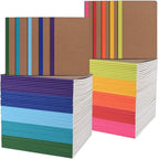 ZCZN 100 Pack Composition Notebooks Bulk, A5 Kraft Cover Lined Journals with Rainbow Spines for School, Business, Work and Daliy Use (100, 10 colors)