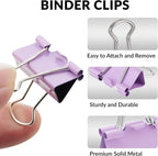 NEEWAY 100 Count Binder Clips Assorted Sizes, Paper Binder Clips (0.6inch 0.75inch 1inch), Metal Paper Clamps for Office and Home