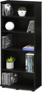 FURINNO Jaya 4-Tier Multimedia Storage Tower, Espresso