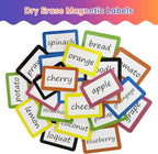 Dry Erase Magnets Set - 24 Pack - 3x2 in Whiteboard Magnetic Notes Planning Pads Labels - Small White Board Magnet Strips Name Tags for Home and Office