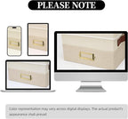 Vienrose Greeting Card Organizer Box with 20 Removable Dividers, 84 Self-Adhesive Labels, Foldable Storage Box Great for Greeting Cards, Photos, Envelopes, Stickers, Postcards Beige&Khaki