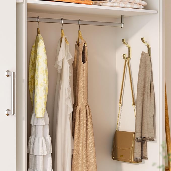 bussdis Large Wall Hooks for Hanging Coats: Heavy Duty Wall-Mount Hanger (Hold 30 LB), Mudroom Hooks for Clothes, Backpack, Purse, Bathroom Towel (Gold, 4 Pack)