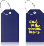 Portable Leather Travel Labels with Privacy Cover and Steel for Business Trips and Vacations Luggage Label for Travel