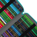 Vomgomfom Deluxe PU Leather Pencil Case - Large Capacity Holder with Zipper Closure for 300 Colored Pencils or 200 Gel Pens, Artist Organizer (Green)