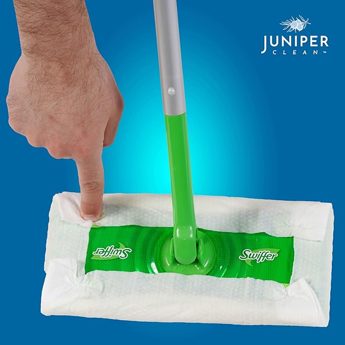Juniper CLEAN Wet Floor Wipes, Multi Surface Floor Cleaner Wet Mop Pads Fit Swiffer Sweeper Mop, Fresh Scent & Plant-Based Textured Cloth Trap Absorb Dirt, 20 Count (Pack of 1)