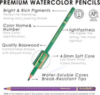 KALOUR Premium Watercolor Pencils, Set of 120 Colors,with Water Brush Pen,Portable Nylon Case,Numbered and Lightfastness,Water-soluble Colored Pencils for Adult Coloring,Water Color for Beginner Kids