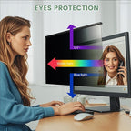 [2 Pack/Family Size]Eliwhale 24 inch Computer Screen Privacy Filter for 16:9 Widescreen Monitor, Matte Anti-Glare and Anti-Spy, Bluelight Block, Eye Healthy Privacy Shield, Width*Height: 531mm*299mm for LG HP AOC Acer and More