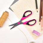 Zicolu Craft Scissors Set, Sharp Scissors All Purpose Heavy Duty, Teflon Non-stick Titanium Coated, Ergonomic Grip, Ideal for Sewing Fabric DIY&Arts Scrapbook School Office Supplies, 9.3''/8.5''/5.6"