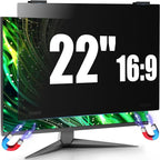 JEEETINTX Magnetic 22 Inch Computer Privacy Screen for 16:9 Aspect Ratio Widescreen Monitor, Eye Protection Anti Glare Blue Light Privacy Filter Shield, Removable Hanging 22in Protector