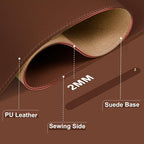 Large Desk Pad Mat, 47.2'' x 23.6'' Computer Mat for Desk, Leather Desk Pad Protector, Suede Sewing Desk Blotter, Non-Slip Office Desk Mat, Waterproof Desk Writing Pad for Office and Home Seal Brown