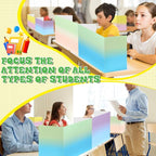 SATINIOR 24 Pcs Desk Dividers for Students, 12 Colors Testing Dividers Privacy Folders for Classroom Must Have Bulk, Study Panel for School Teacher Student Study Supplies(Macaron Style)