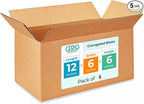 IDL Packaging - B-1266-5 Small Corrugated Shipping Boxes 12"L x 6”W x 6"H (Pack of 5) - Excellent Choice of Strong Packing Boxes for USPS, UPS, FedEx Shipping