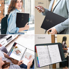 Uquelic 80-Pocket Binder with Plastic Sleeves for Letter/A4 Size(11" x 8.5"), Golden Rose Printed Cover, Document Binder Organizer for Papers, Certificates and Artwork with Rainbow PP Divider Pages