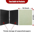 Vienrose 3 Ring Binder 1 Inch Round Rings with Linen Fabric Cover, Fits 8.5 x 11 Inch Paper, Durable Organizer for School, Office, Home, Recipes, LightGreen