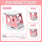 Guermok 3-in-1 Thermal Label Holder Stand for Printer – Desk Organizer for Roll & Fan-Fold Labels, Cable Management, Easy Assembly for Home, Office, Retail & Small Business(Pink)