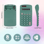 Tellegloww 36 Pcs Pocket Size Basic Calculators Bulk for Classroom Solar Battery Dual Power Display Calculator 8 Digit Colored Basic Calculator for Kids Student School Office