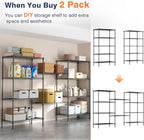 VANZBON 5-Tier Heavy Duty Wire Shelving Unit,35" Wx18 Dx71 H,Wire Shelf Racks with Wheels,Height Adjustable Storage Metal Shelves for Kitchen,Garage,Office,Living Room,Pantry,Black