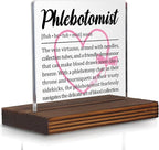 Phlebotomist Gifts, Thank You Desk Sign for Blood Draw Specialists, Appreciation Plaque for Lab Technicians and Medical Staff, Office Recognition Decor PA045