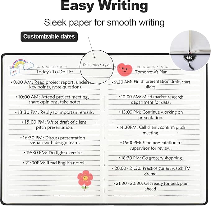 SUQJOY Lined Journal Notebooks for Writing, 100 GSM Thick Paper, 1 Pack Hardcover Notebooks, A5 College Ruled Notebook, Journaling Notebook for School/Travel/Office (Black- 1 Pack)