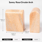 Faticdorr Luxury Marble Bookends for Shelves, 13LB Heavy Duty Marble Book Ends for Heavy Books, Stone Bookends Decorative, Polished, Orange Arch, Set of 2
