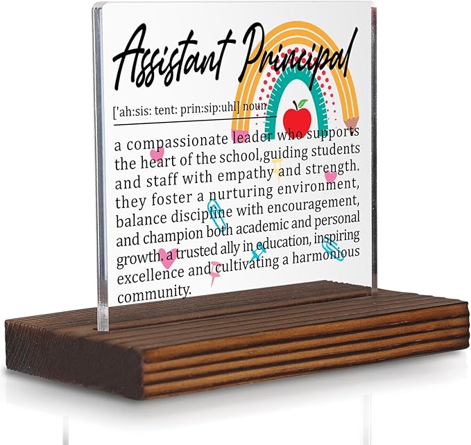 Assistant Principal Gifts, Thank You Desk Sign for Vice Principals, Inspirational Appreciation Plaque for Educational Leaders, Office Decor Recognition for School Admins PA033
