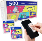 Pre-Moistened Lens Cleaning Wipes, Cleaning Wipes for Glasses, Computer & Laptops Screens, Smart Phones, Optical Lens, Goggles, and Watch Screen l Quick-Dry and Scratch-Free (Black)
