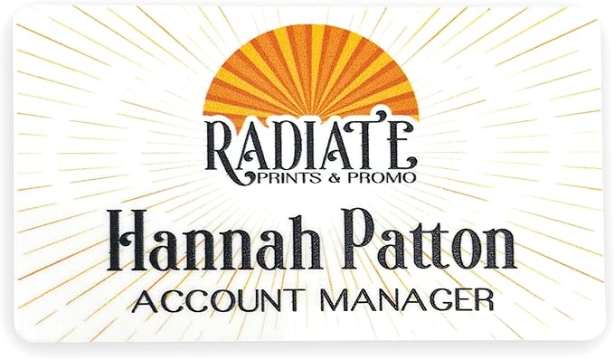 Custom Name Tag Full Color with Logo | Magnetic Back Name Badges for Business | Metal Name Tags ID Badge for Employees | Personalized Name Tags | Magnetic Name Tags Personalized | 3x2