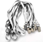Beebel Gray Lanyards 100 Pack Nylon Flat Badge Lanyard for Id Badge Name Tag (Gray, 100 Pack)