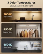 EZVALO 5 Pack Under Cabinet Lighting, 4000mAh Rechargeable Motion Sensor Light, 16.5inch Magnetic Closet Lights with Dimmable & 3 Color Temps, Wireless Motion Activated Lights with Remote for Kitchen