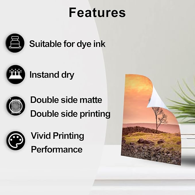 Uinkit 100 Sheets Matte Presentation tabloid paper 11x17 matte Double Sided 37lb Brochure Photo Paper 6.5Mil for laser and Inkjet Printers