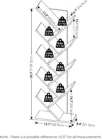 Furinno TREE Book Shelf, 9-Tier Bookshelf, Tree Bookcase with Angled Open Shelf, 8.4" x 15.7" x 50.9", for Room Decor, for Living Room, Bedroom, Home Office, White