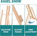 ESRICH 12Pack16in Tabletop Easel,Tabletop Easel for Painting Party, Wooden Tabletop Display Easels,Painting Easel for Displaying Canvases, Photos, Display Tripod Holder Stand for Students Kids