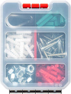 Mini Parts Organizer Box – Small Hardware Storage Case with 6 Compartments & Divider – Compact Nylon Container for Screws, Beads, Tackle, or Travel Toolbox