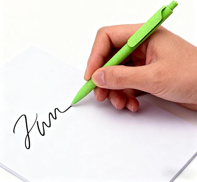 GreenMila Durable Pens, 1.0mm Ballpoint Pens Premium Writing Quality for School, Home & Daily Use - Pack of 4, Green