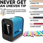 POWERME Battery-Operated Electric Pencil Sharpener for Kids, School, Home, Office - for No. 2 Pencils and Colored Pencils