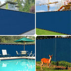 iCover 5x50ft Privacy Screen Fence, Outdoor Fencing Panels, Garden Windscreen Mesh Shade Sail Net Barrier, Include Reinforced Bindings and Brass Grommets Cable Zip Ties, Blue