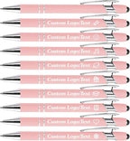 CRME Bulk Custom Pens Personalized Pen with Name Logo Engraved Metallic Customized Pen 2-in-1 Stylus Retractable Ballpoint Pen Soft Grip for Superb Comfort and Control Gifts for Birthday School Office